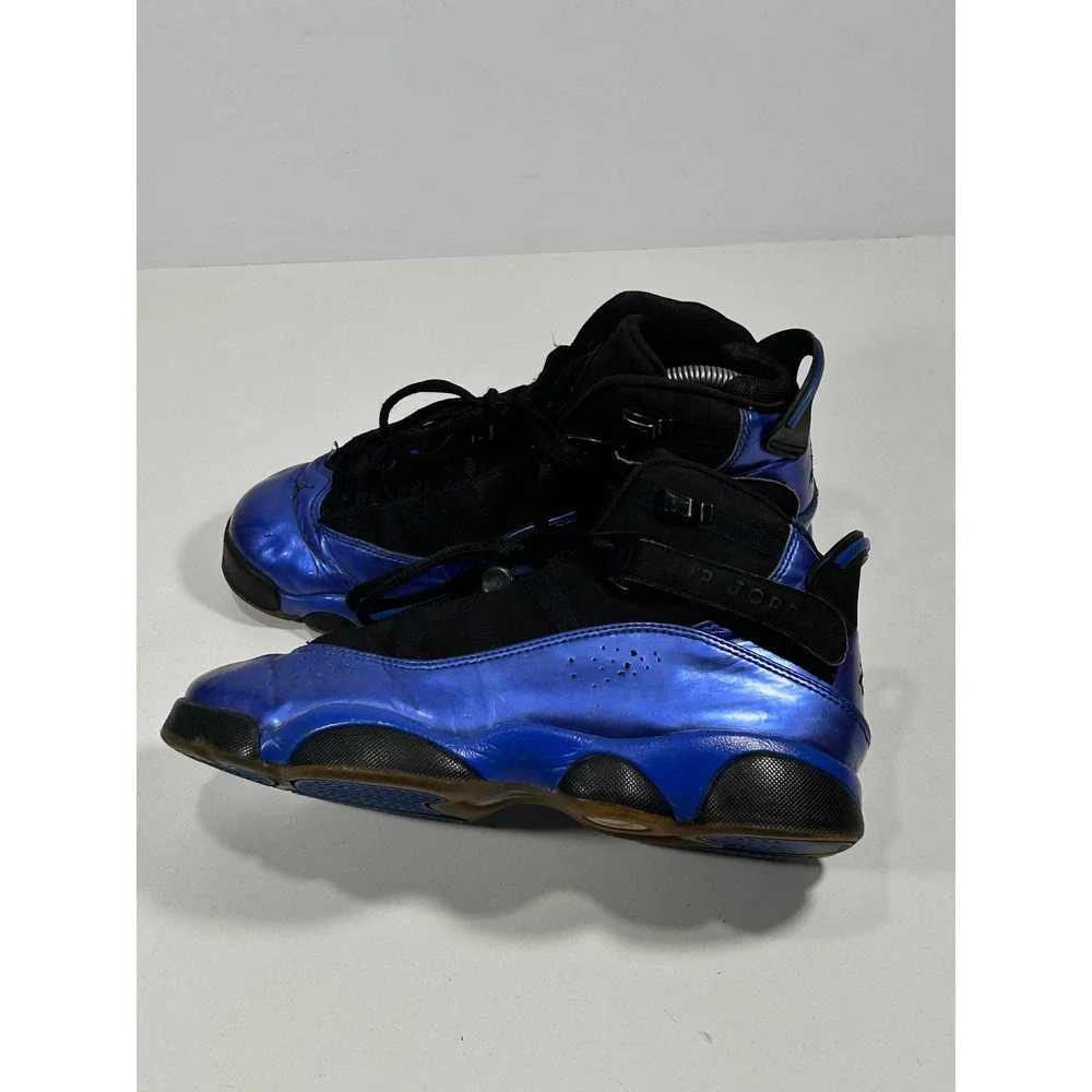 Jordan 6 Rings Blue Foamposite Black Metallic Basketball Shoes 322992-007 sz 6Y